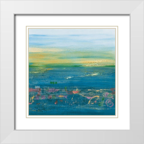Blue Landscape White Modern Wood Framed Art Print with Double Matting by Richter-Armgart, Rose