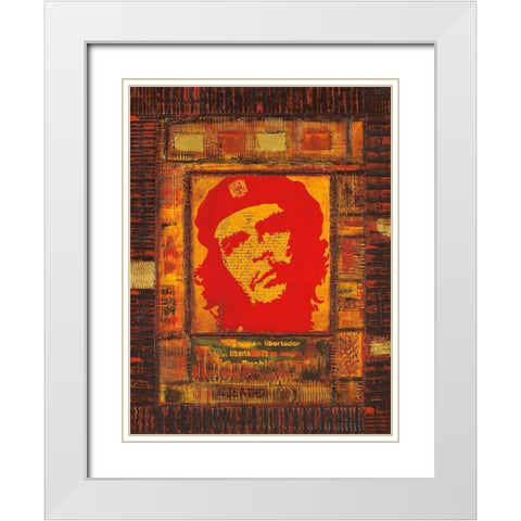 Libertad III White Modern Wood Framed Art Print with Double Matting by Candon, Frederick