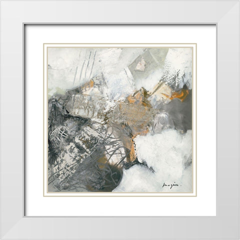Variations abstraites VI White Modern Wood Framed Art Print with Double Matting by Magis, Pascal