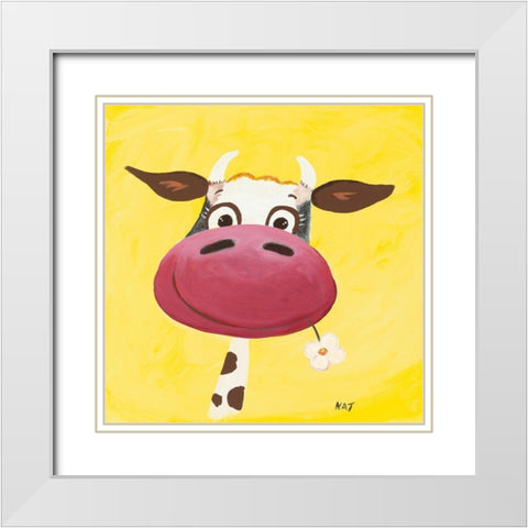 Autoportrait White Modern Wood Framed Art Print with Double Matting by NAT