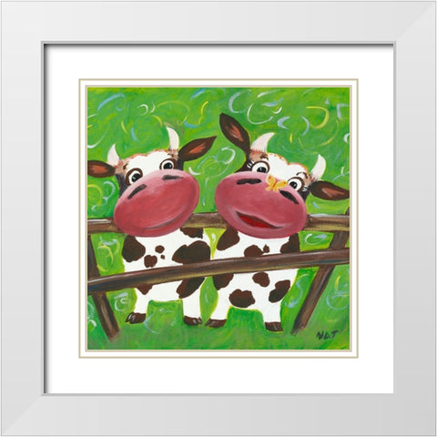 Le printemps White Modern Wood Framed Art Print with Double Matting by NAT