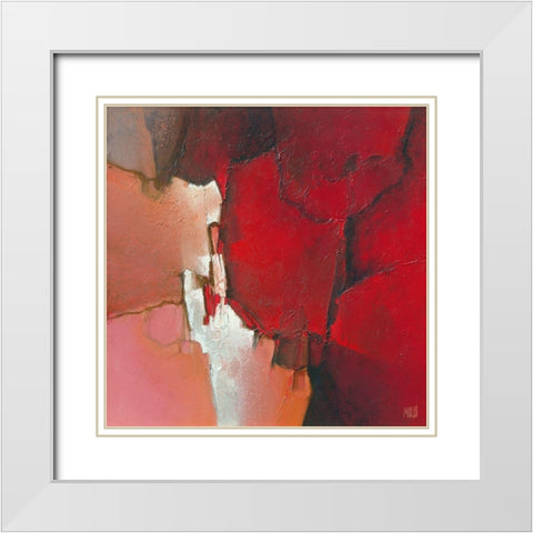 Violence 617 White Modern Wood Framed Art Print with Double Matting by Marchi