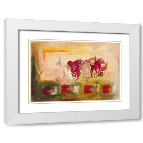 El amore White Modern Wood Framed Art Print with Double Matting by Leys, Gemma