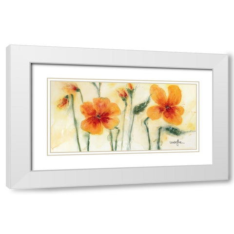 Les Pensees VII White Modern Wood Framed Art Print with Double Matting by Marthe