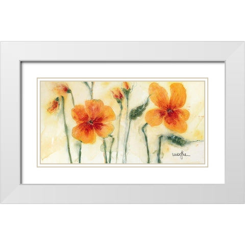 Les Pensees VII White Modern Wood Framed Art Print with Double Matting by Marthe