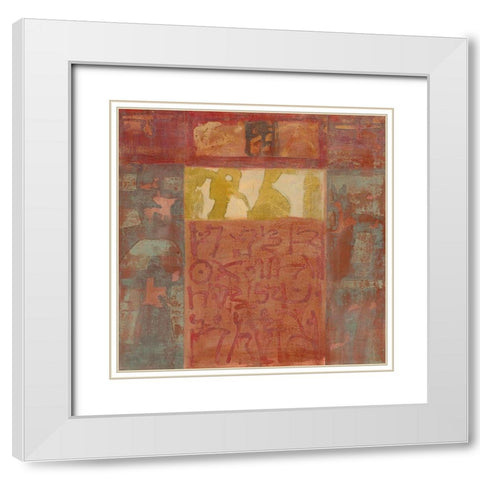 Fragmente II White Modern Wood Framed Art Print with Double Matting by Richter-Armgart, Rose