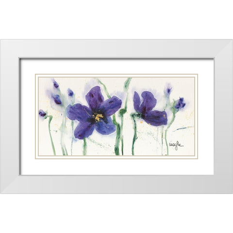 Les Pensees VIII White Modern Wood Framed Art Print with Double Matting by Marthe