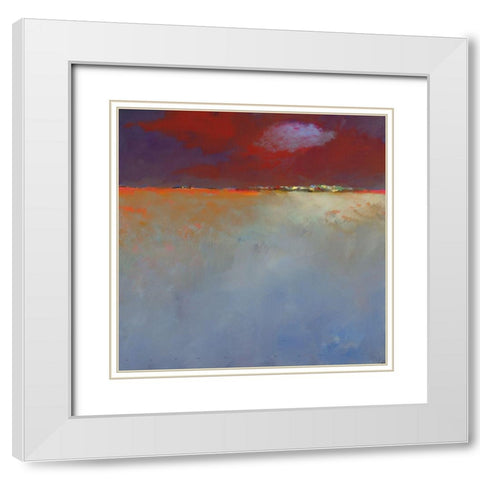 Night is falling White Modern Wood Framed Art Print with Double Matting by Groenhart, Jan