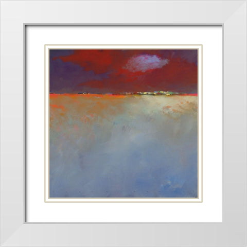 Night is falling White Modern Wood Framed Art Print with Double Matting by Groenhart, Jan