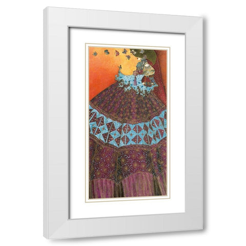 Melodie pour un papillon White Modern Wood Framed Art Print with Double Matting by Maugeri, Valerie