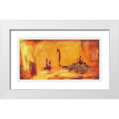 L Eau White Modern Wood Framed Art Print with Double Matting by Marso