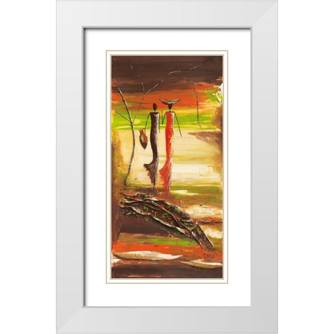 En route White Modern Wood Framed Art Print with Double Matting by Marso