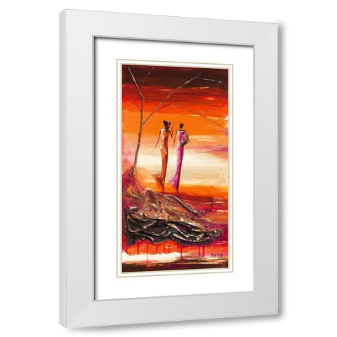 Le chemin White Modern Wood Framed Art Print with Double Matting by Marso