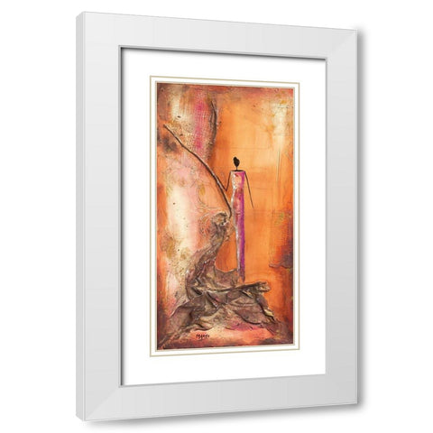 Moi White Modern Wood Framed Art Print with Double Matting by Marso