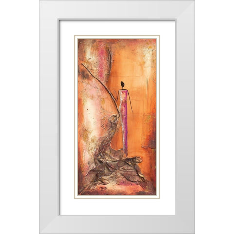 Moi White Modern Wood Framed Art Print with Double Matting by Marso