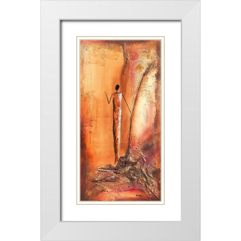 Toi White Modern Wood Framed Art Print with Double Matting by Marso