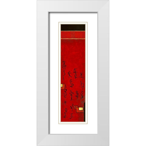 Triptyque asiatique II White Modern Wood Framed Art Print with Double Matting by Thiry, Diana