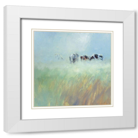 Morning Dew White Modern Wood Framed Art Print with Double Matting by Groenhart, Jan