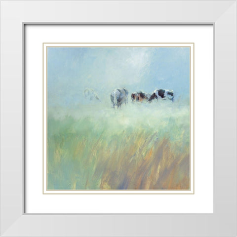 Morning Dew White Modern Wood Framed Art Print with Double Matting by Groenhart, Jan