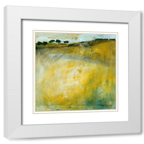 Green Landscape White Modern Wood Framed Art Print with Double Matting by Scherk, Gabriele