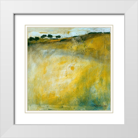 Green Landscape White Modern Wood Framed Art Print with Double Matting by Scherk, Gabriele