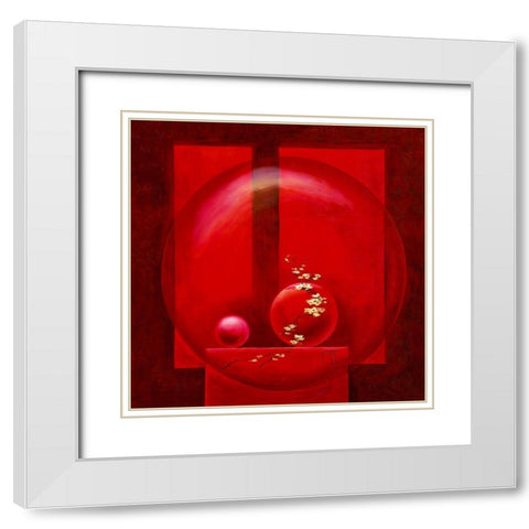 Hymne a la vie White Modern Wood Framed Art Print with Double Matting by Triki, Bernadette