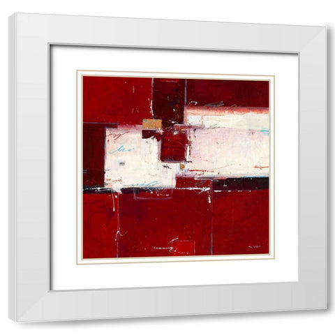 Red I White Modern Wood Framed Art Print with Double Matting by van der Werf, Ron