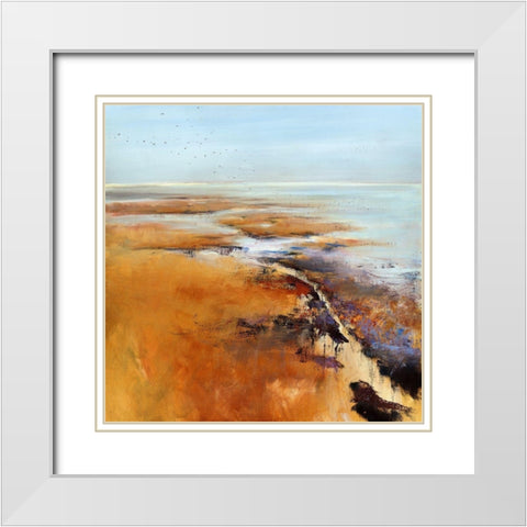 Remembering Terschelling White Modern Wood Framed Art Print with Double Matting by Groenhart, Jan