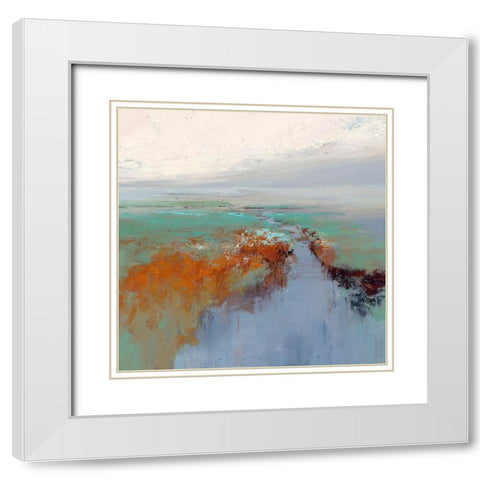 Silver light White Modern Wood Framed Art Print with Double Matting by Groenhart, Jan
