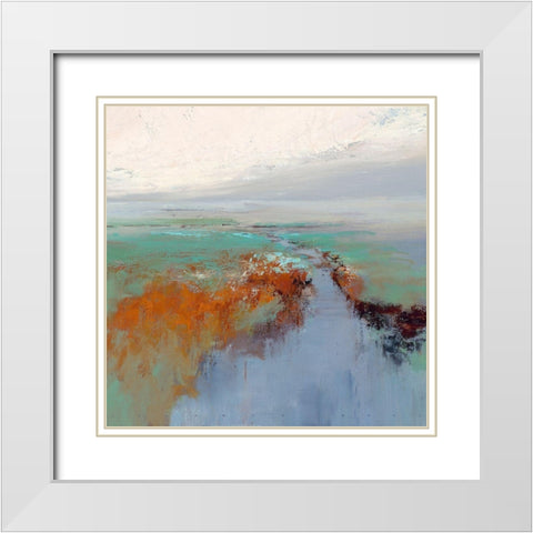 Silver light White Modern Wood Framed Art Print with Double Matting by Groenhart, Jan