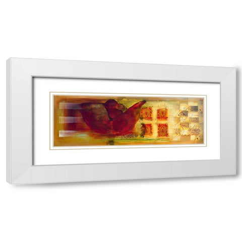 Corazon I White Modern Wood Framed Art Print with Double Matting by Leys, Gemma