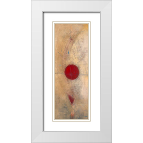 Triptyque rouge I White Modern Wood Framed Art Print with Double Matting by Becam, Carole
