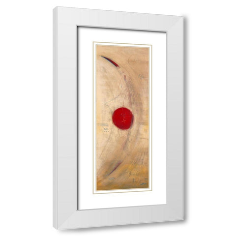 Triptyque rouge III White Modern Wood Framed Art Print with Double Matting by Becam, Carole