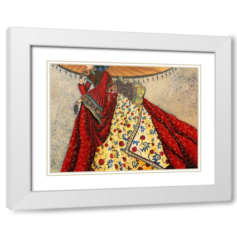 Petit air Japonais White Modern Wood Framed Art Print with Double Matting by Maugeri, Valerie