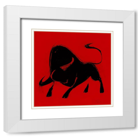 Toro III White Modern Wood Framed Art Print with Double Matting by Panasenko, Inna