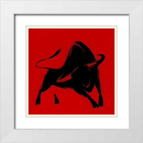 Toro IV White Modern Wood Framed Art Print with Double Matting by Panasenko, Inna