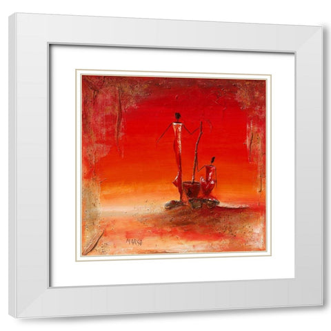 Le mil White Modern Wood Framed Art Print with Double Matting by Marso