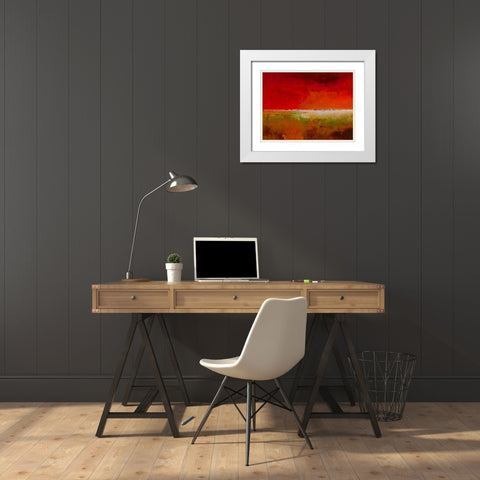 Incredibly Red White Modern Wood Framed Art Print with Double Matting by Groenhart, Jan