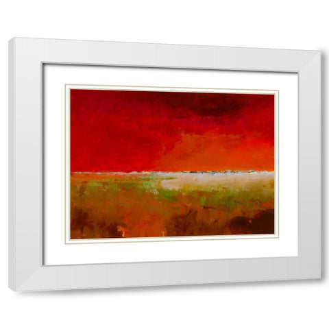 Incredibly Red White Modern Wood Framed Art Print with Double Matting by Groenhart, Jan