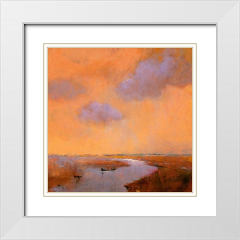 Evening Sky White Modern Wood Framed Art Print with Double Matting by Groenhart, Jan