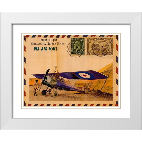 L aviateur White Modern Wood Framed Art Print with Double Matting by Candon, Frederick