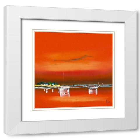 Crepuscule I White Modern Wood Framed Art Print with Double Matting by Flanet, Frederic