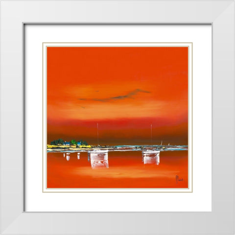 Crepuscule I White Modern Wood Framed Art Print with Double Matting by Flanet, Frederic