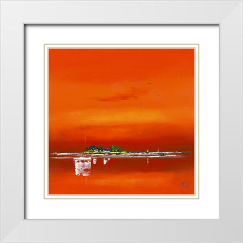 Crepuscule II White Modern Wood Framed Art Print with Double Matting by Flanet, Frederic