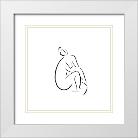 Florence White Modern Wood Framed Art Print with Double Matting by Marteau, Frederique