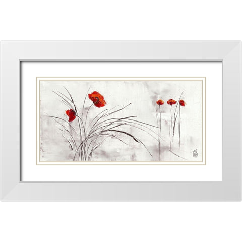 Reve fleurie V White Modern Wood Framed Art Print with Double Matting by Zacher-Finet, Isabelle