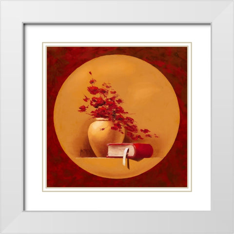 Bouquet de fleurs II White Modern Wood Framed Art Print with Double Matting by Triki, Bernadette