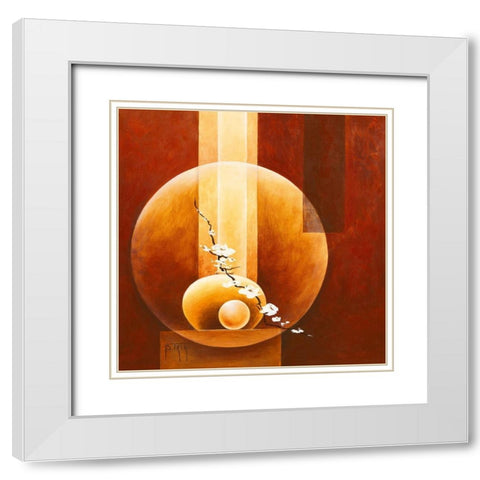 Paisible White Modern Wood Framed Art Print with Double Matting by Triki, Bernadette