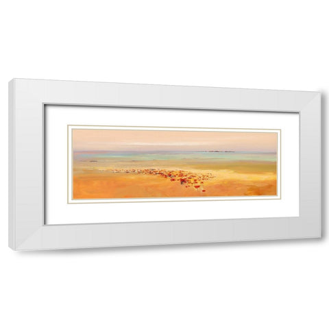 Poppy-Field White Modern Wood Framed Art Print with Double Matting by Groenhart, Jan