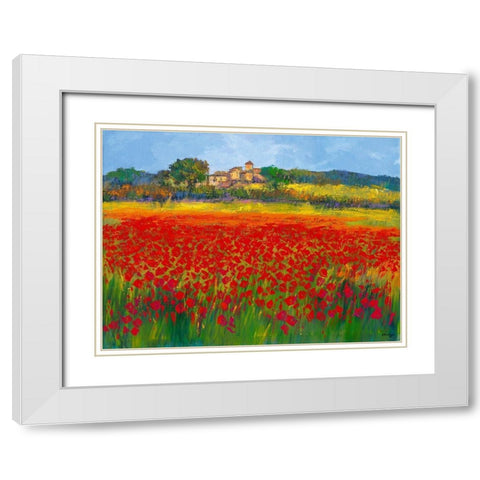 Mallorca en primavera White Modern Wood Framed Art Print with Double Matting by Camargo, Jesus P.